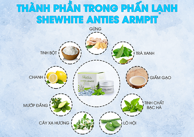 Phấn lạnh shewhite chiết xuất từ 100% thiên nhiên Phấn lạnh shewhite chiết xuất từ 100% thiên nhiên