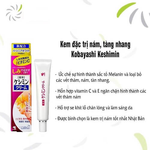 Kem trị nám Kobayashi Keshimin giúp bạn sở hữu làn da trắng sáng, không nám và mềm mịn
