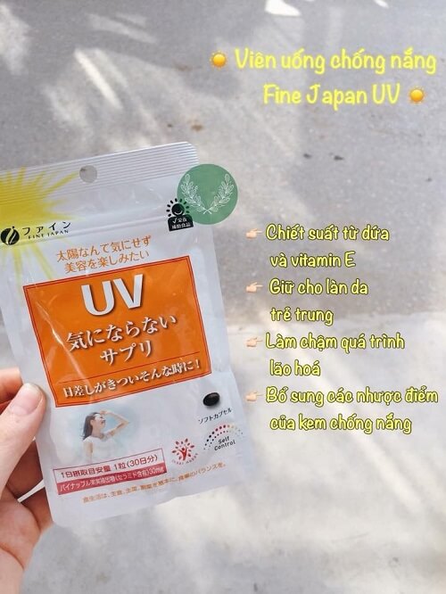Viên uống chống nắng UV Fine Japan chứa nhiều thành phần bổ dưỡng cho da